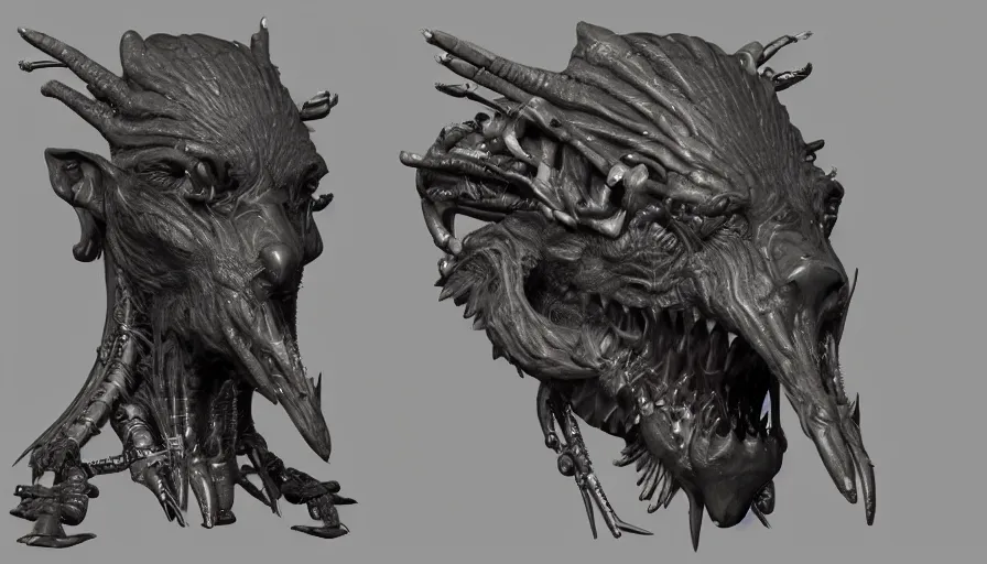 Image similar to a hybrid creature fauna cybernetic zbrush