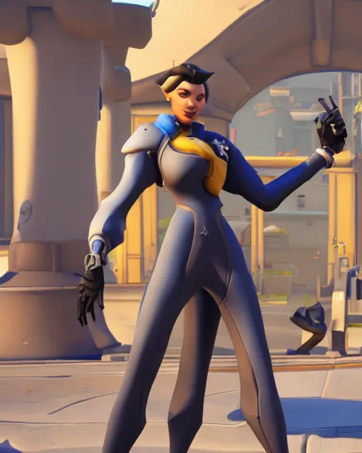 Image similar to tall skinny villain playable hero character in overwatch