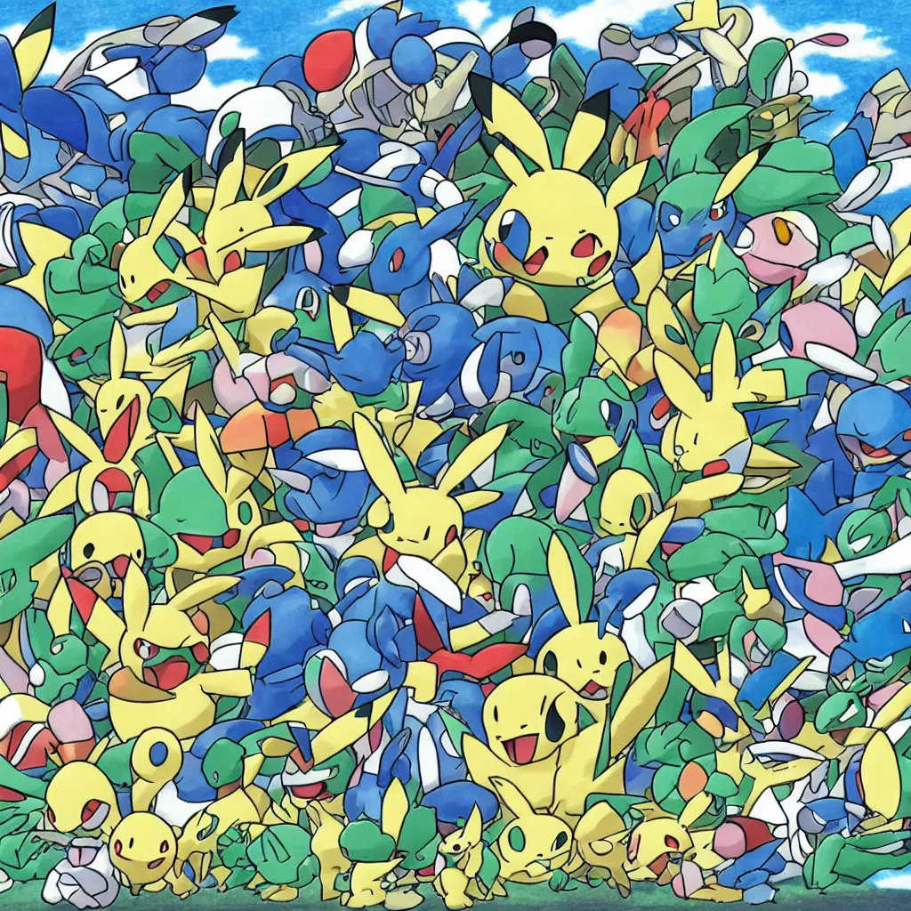 Image similar to official art of a Pokemon, by Ken Sugimori, Bulbapedia