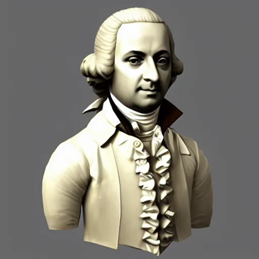 Prompt: Mozart as a low poly 3D model