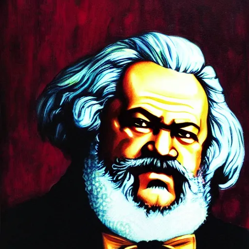 Image similar to beautiful amazing anime portrait painting of karl marx. by koyoharu gotouge, kohei horikoshi, tatsuya endo, satoshi kon