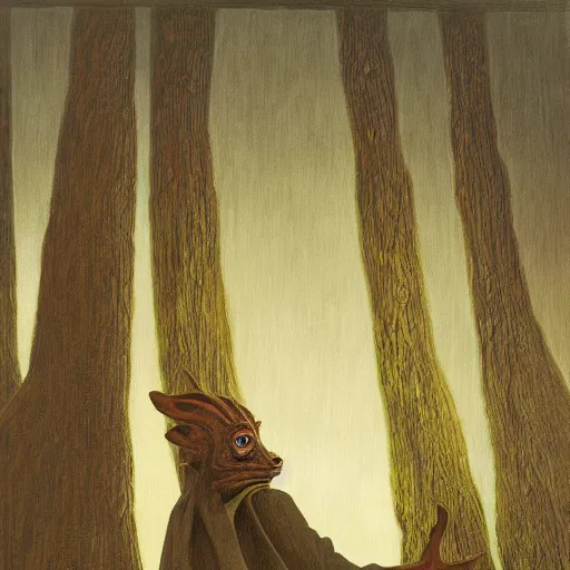 Prompt: jar jar bunks portrait by David friedrich