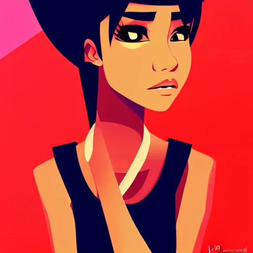 Image similar to 2 d character design, female rapper, vector art, digital art, portrait, 4 k, 8 k, sharp focus, smooth, illustration, concept art, music artist