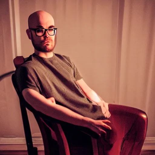 Prompt: photograph of northernlion sitting on a throne, ultra detailed, photorealistic, cinematic lighting