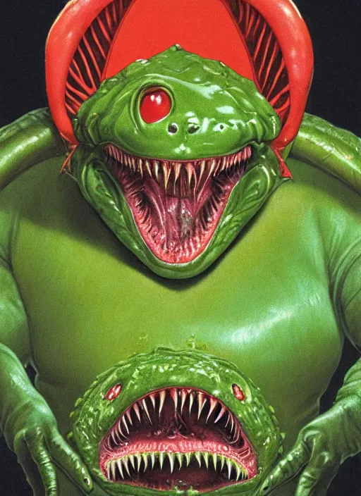 Image similar to portrait of Audrey II from Little Shop of Horrors (1986) in Society (1989), highly detailed, centered, solid color background, digital painting, artstation, concept art, smooth, sharp focus, illustration, artgerm, donato giancola, Joseph Christian Leyendecker, Les Edwards, Ed Repka, WLOP, Artgerm