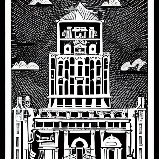 Image similar to mcbess and rutkowski artwork of civilisation. its people were said to be wise and just, and their city was a beautiful place full of wonderful buildings and treasures.