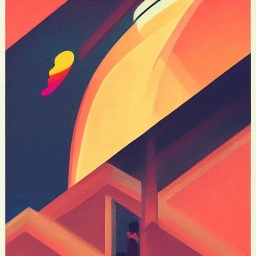 Prompt: 🌈 🛰 abstract jazz music by atey ghailan and edward hopper