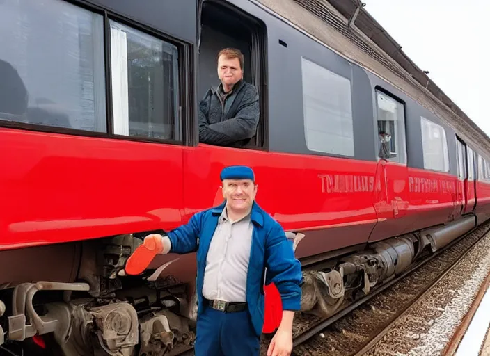 Image similar to train driver of the Russian Railways