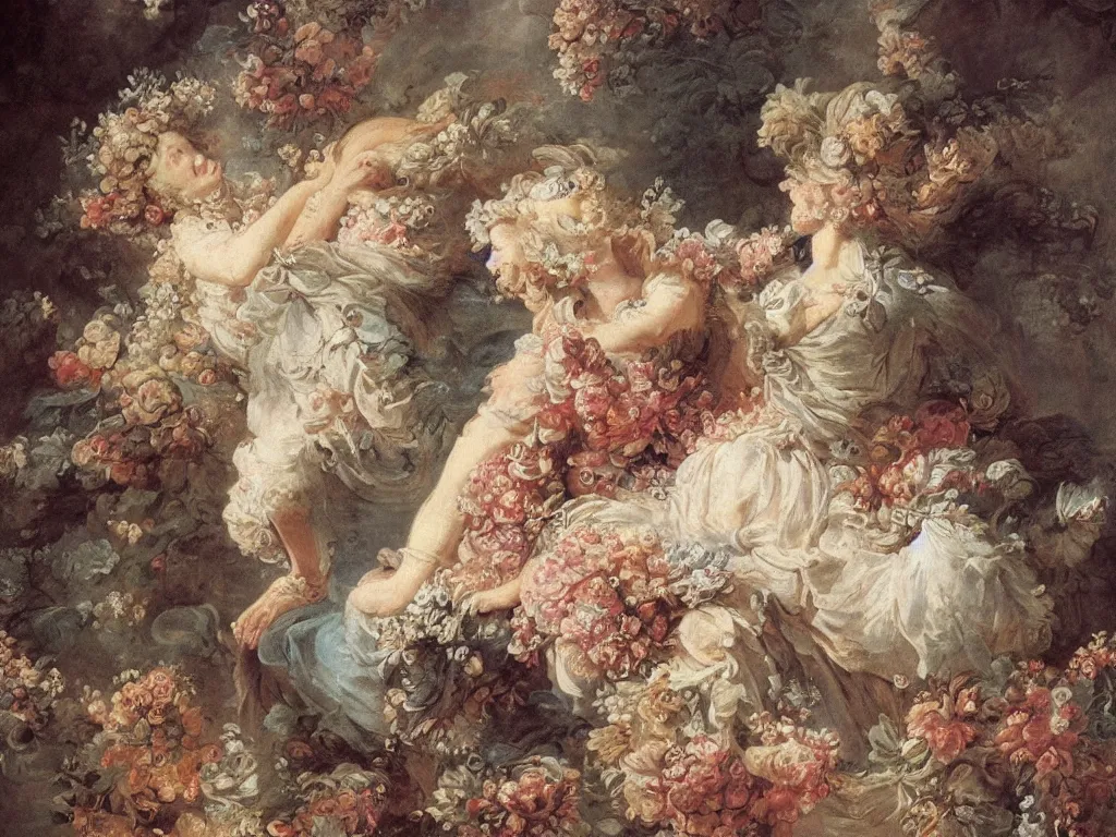 Prompt: fragrance advertising campaign by jean honore fragonard, highly detailed, intricate, vibrant colors