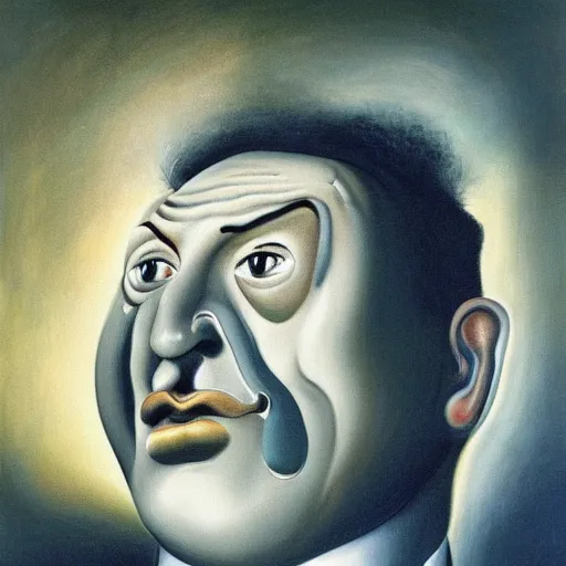 Image similar to a portrait of benjamin netanyahu melting, by salvador dali