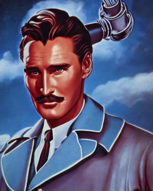 Prompt: Errol Flynn as a scientist. 1980s dystopian Soviet Russia, propaganda screens. Unreal engine, fantasy art by Ignacio Bazan-Lazcano. Faithfully depicted facial expression, perfect anatomy global illumination, radiant light, detailed and intricate environment