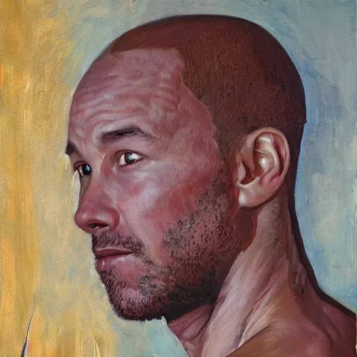 Image similar to portrait of mark wahlberg in makeup as kobe bryant, oil on canvas by william sidney mont, trending on art station