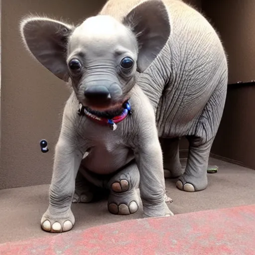 Prompt: photo of an elephant chihuahua hybrid