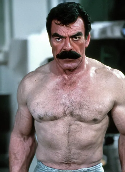 Image similar to film still of tom selleck as the hulk in the incredible hulk, 4 k