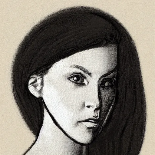 Prompt: female portrait, voronoi diagram