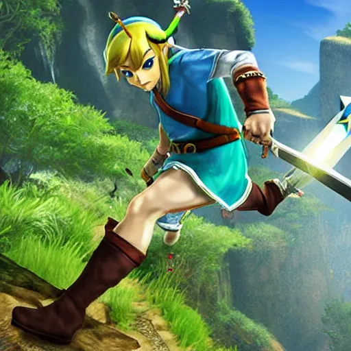 Image similar to the legend of zelda master sword, realistic, epic lighting, 8 k, photorealistic, beautiful surroundings