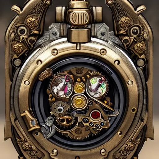 Prompt: A steampunk Pikachu made from ornate engraved full plate armor and watch gears and several jewels, macro shot by Justin Gerard, unreal engine, detailed, intricate, physically based rendering