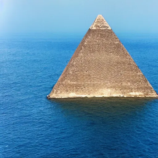 Image similar to ancient pyramid in the middle of the sea