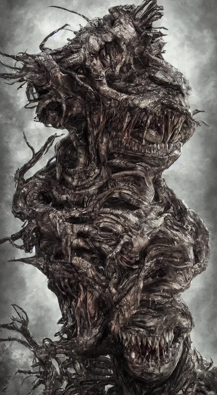 Image similar to gary busey as a monster designed by hr giger, colorful horror video game, sci fi horror,, body horror, unreal engine, octane render, depth of field, cycles render, hd