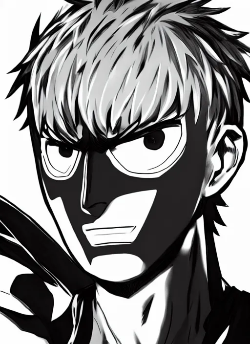 Image similar to A full portrait photo of real-life genos one punch man, f/22, 35mm, 2700K, lighting, perfect faces, award winning photography.