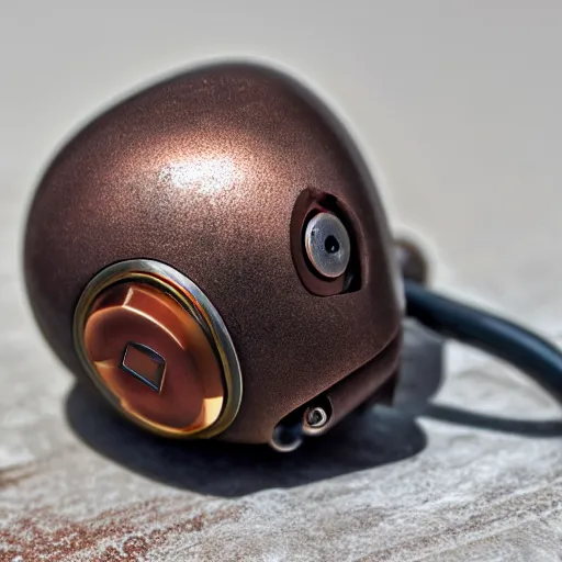 Image similar to steampunk rusty airpods closeup, 8k, realistic, sharp, high details, photo studio quality, ray traced