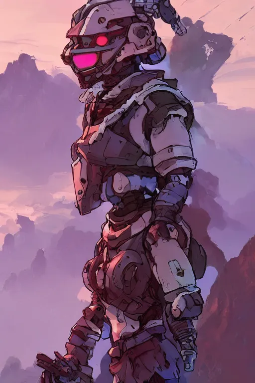 Image similar to combination suit armor aloy horizon forbidden west horizon zero dawn robot ninja mask helmet backpack tribal, art gta 5 comics, official fanart behance hd artstation by jesper ejsing, by rhads, makoto shinkai and lois van baarle, ilya kuvshinov, ossdraws radiating a glowing aura cgi rtx 2 0 2 2