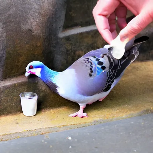 Image similar to Milking a pigeon