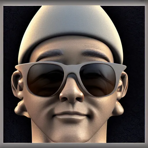 Prompt: Clay 3D, Software Wizard with Sunglasses