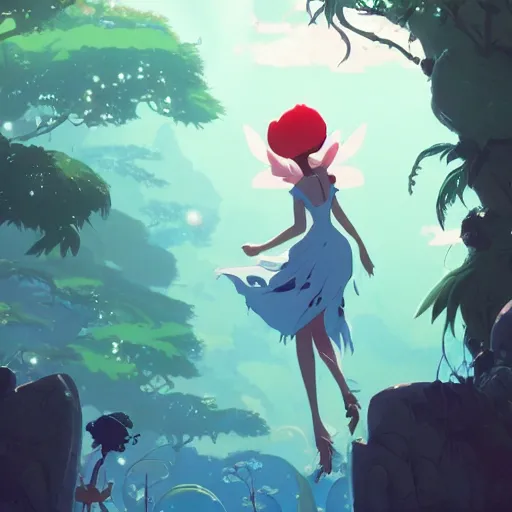 Image similar to a beutiful fairy, poetic setting, dreamlike, artstation, elegant, highly detailed, digital painting, concept art, smooth, sharp focus, illustration, art by don bluth and michel ocelot and makoto shinkai and tom whalen and atey ghailan and akihiko yoshida