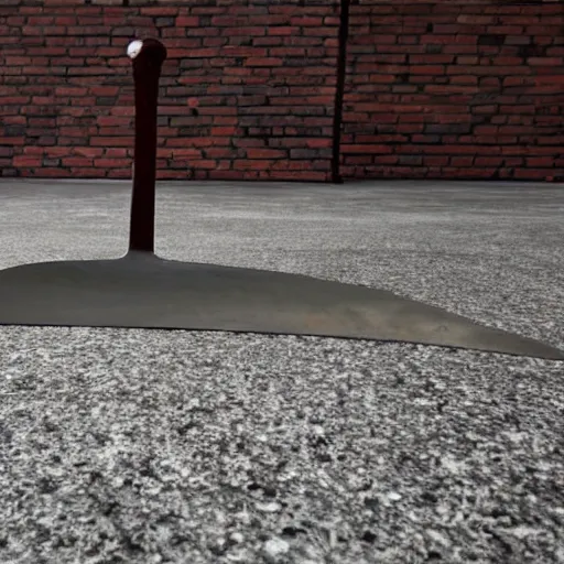 Image similar to medium shot of a sword on the ground. ( museum picture, 4 k )