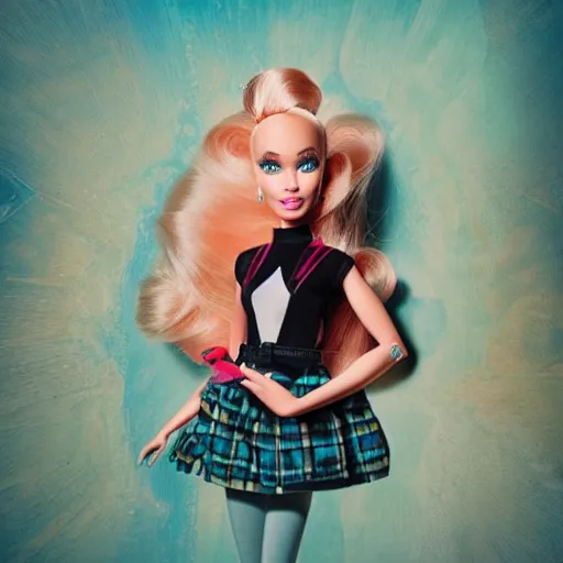 Image similar to epic album cover, barbie, trending on artstation, award - winning art