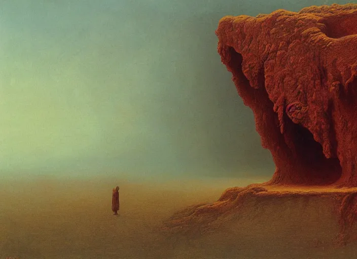 Prompt: the last survivors on earth witness the end of the world, by zdzislaw beksinski and vladimir kush
