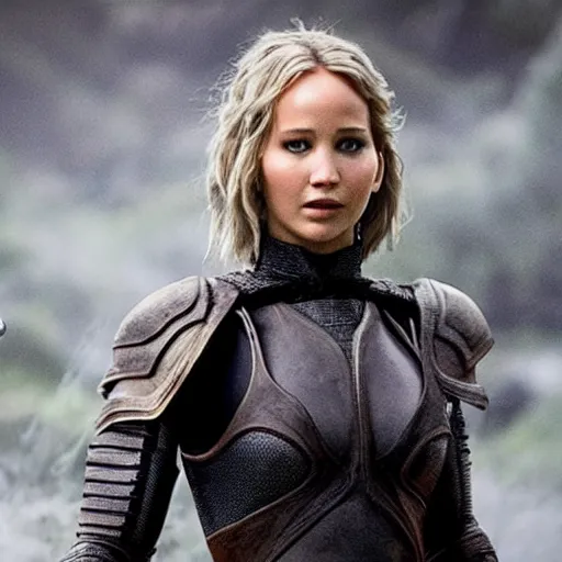 Image similar to still of Jennifer Lawrence as Sheeva in remake of Mortal Kombat (2029)