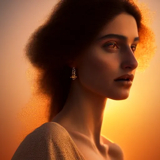 Image similar to photographic portrait of a stunningly beautiful renaissance moroccan female in soft dreamy light at sunset, contemporary fashion shoot, by edward robert hughes, annie leibovitz and steve mccurry, david lazar, jimmy nelsson, breathtaking, 8 k resolution, extremely detailed, beautiful, establishing shot, artistic, hyperrealistic, beautiful face, octane render