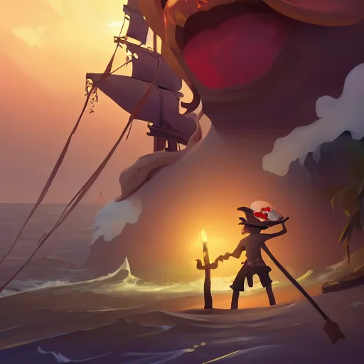 Image similar to painting jack the pirate on sea of thieves game avatar hero smooth face median photoshop filter cutout vector behance hd by jesper ejsing, by rhads, makoto shinkai and lois van baarle, ilya kuvshinov, rossdraws, illustration, art by ilya kuvshinov and gustav klimt