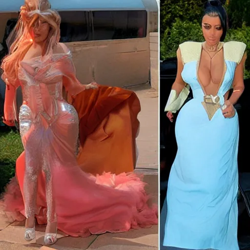 Image similar to kim kardashian as princess peach.