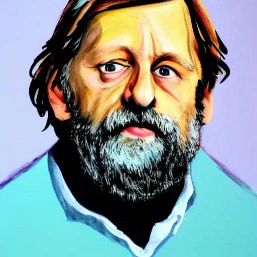 Prompt: Slavoj Zizek by Elizabeth Peyton