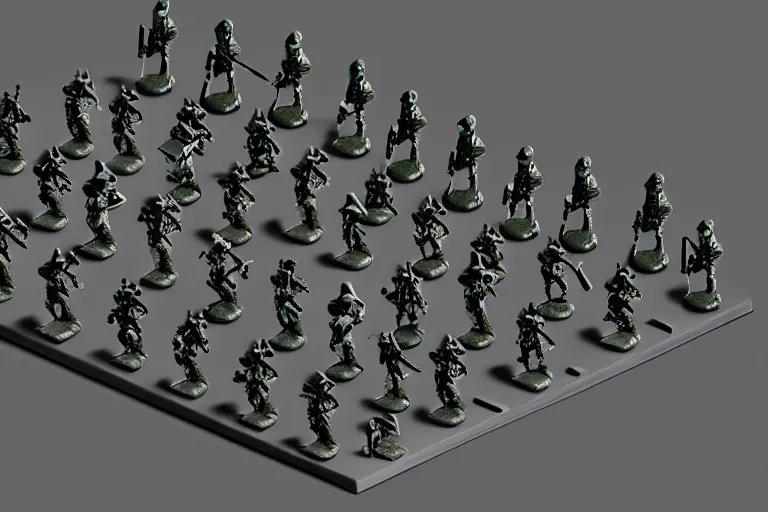 Image similar to isometric toy soldiers, dark landscape, by dan mumford and by alberto giacometti, peter lindbergh, malevich, william stout, zbrush