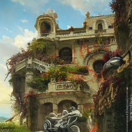 Prompt: paint surrealist 🏍, ferdinand knab, high definition and detailed 4 k