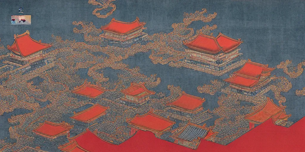 Image similar to i, Beijing forbidden city by Hokusai