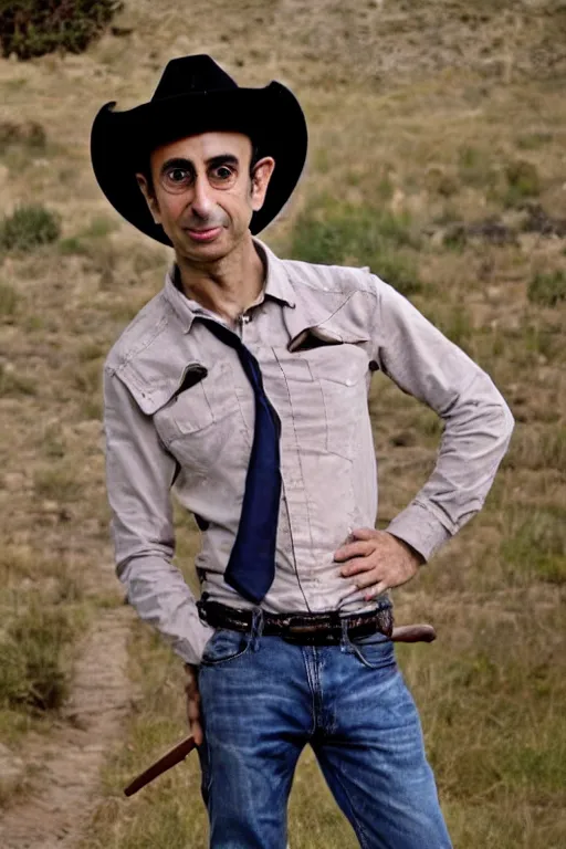 Prompt: Yuval Noah Harari as a cowboy