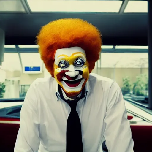 Prompt: ronald mcdonald as the ceo
