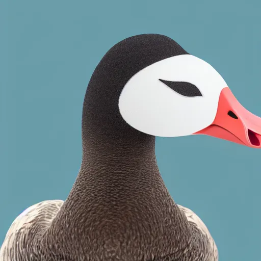 Prompt: Person with a goose head, 4k realistic photo