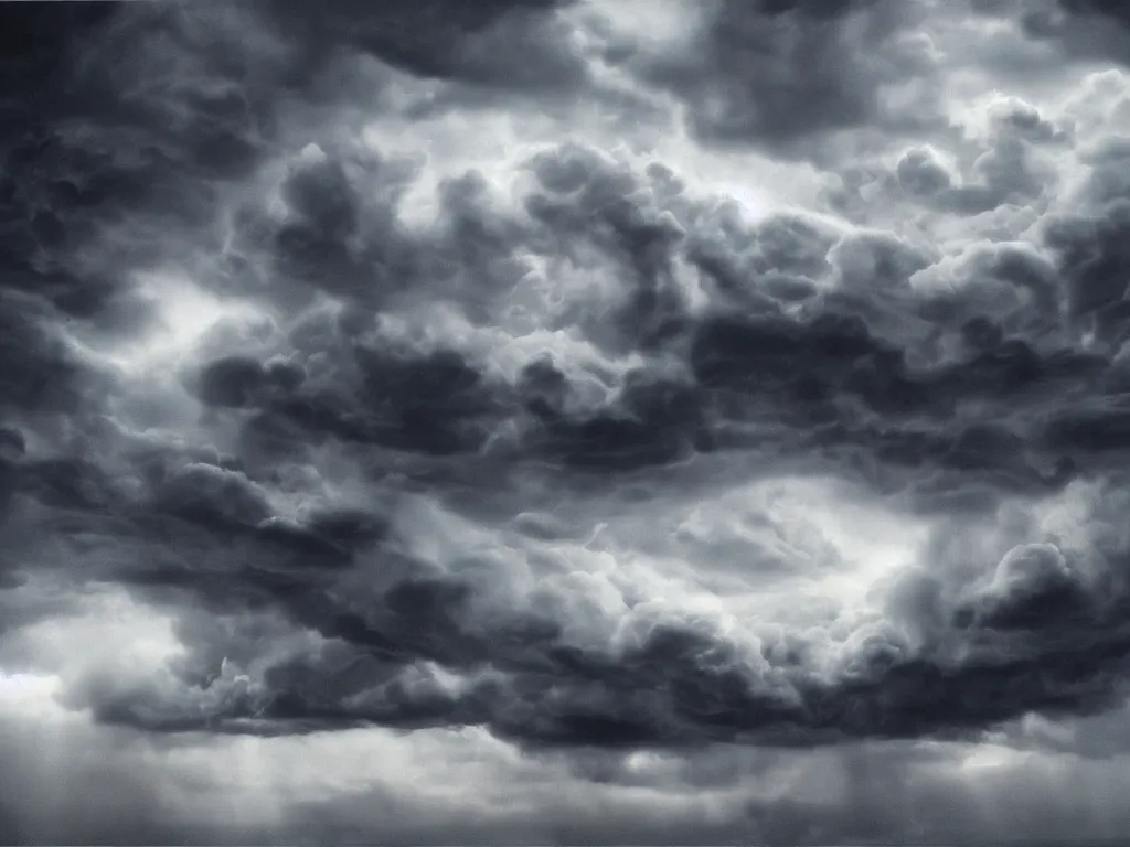 Prompt: cloudscape. very detailed dark super storm, hyper realistic david holland clouds, impressive, magical, very atmospheric, smoke boiling, cinematic, deep, very high complexity, stunning, dramatic masterpiece, iridescent, chiaroscuro, in the style of laura den hertog and michael creese, very detailed. 4 k