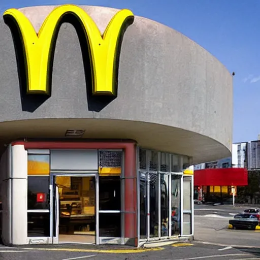 Image similar to Brutalist McDonalds