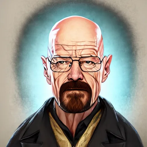 Image similar to walter white as a wizard from dungeons and dragons, digital art, portrait, trending on artstation