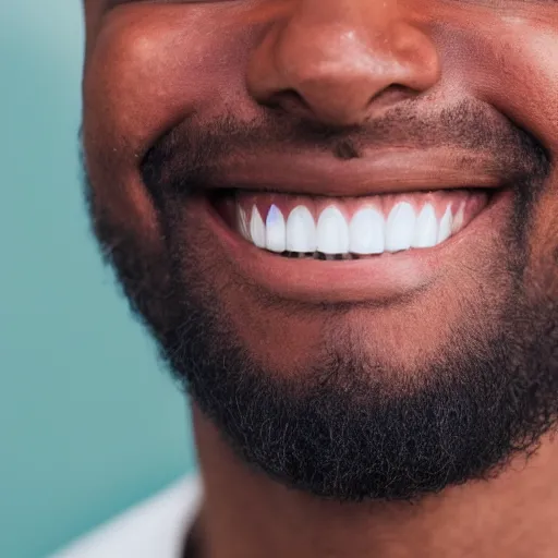 Prompt: close-up photo of a man smiling