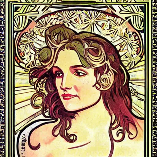 Prompt: Britney Spears art nouveau Alphonse Mucha