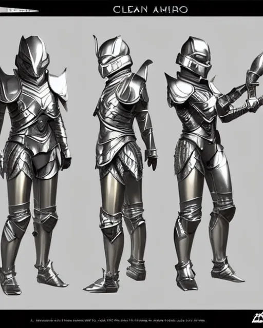 Prompt: fantasy armor, clean shiny silver armor with gold trim, trending on artstation, symmetrical, flat shading, extremely smooth, orthographic front view, professional awesome, incredible, creative, the best
