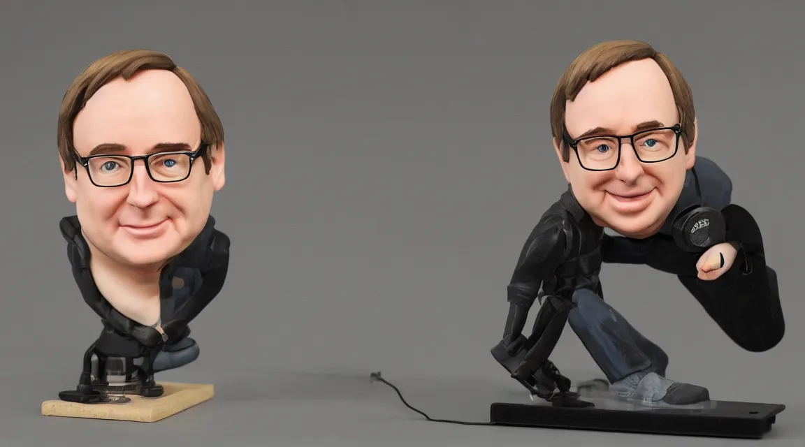 Image similar to vinil scale figure of Linus Torvalds, photo product